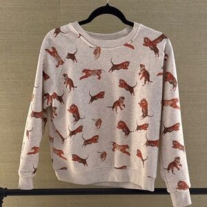 Tiger Print Sweatshirt - Cream